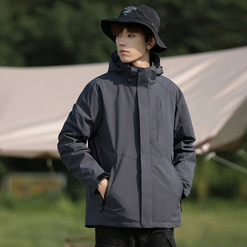 Herren Zweifarbige Wind- und Wasserabweisende Softshelljacke mit Kapuze Echoarchiv