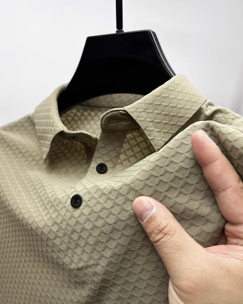 Herren strukturiertes Performance Button-Up-Shirt Echoarchiv