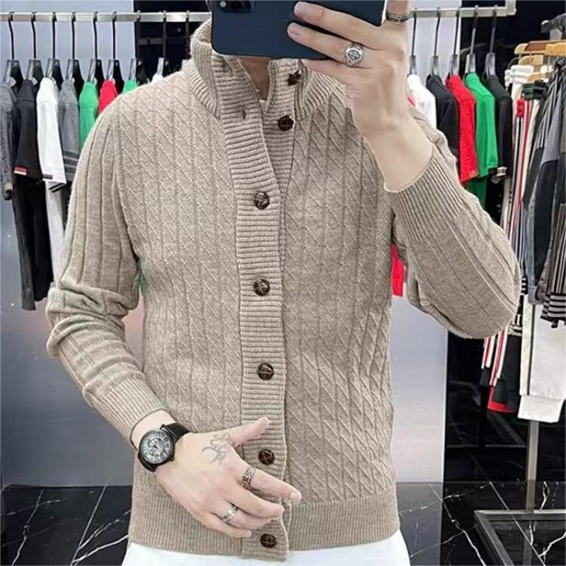 Herren Strickjacke mit strukturiertem Design und Knopfleiste Echoarchiv