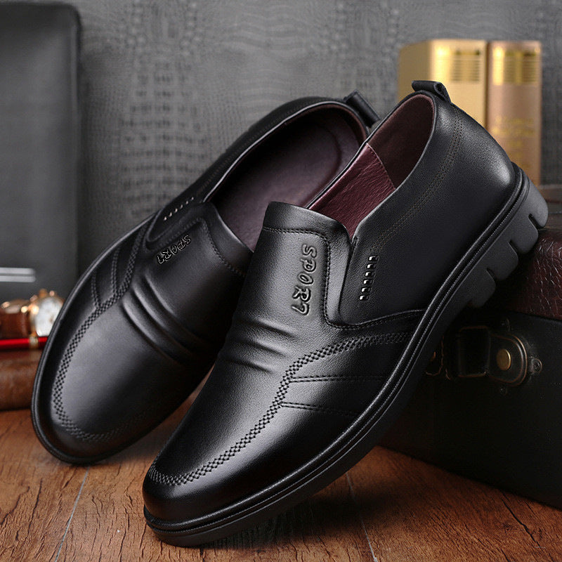 Herren Business-Casual Slipper aus glattem Kunstleder mit stoßdämpfender Gummisohle Echoarhiv