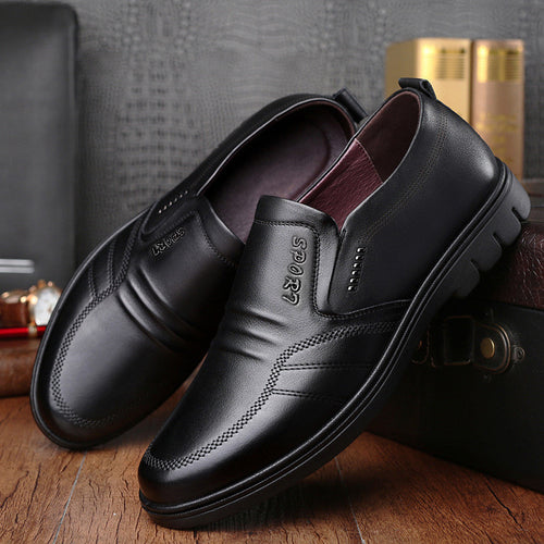 Herren Business-Casual Slipper aus glattem Kunstleder mit stoßdämpfender Gummisohle Echoarhiv