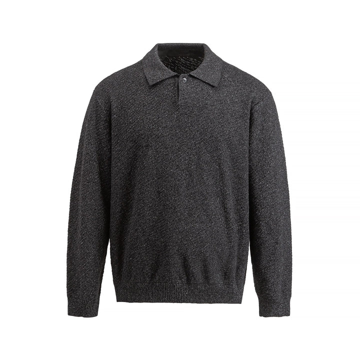 Herren Strick-Poloshirt mit strukturiertem Garn und relaxed Fit Echoarchiv