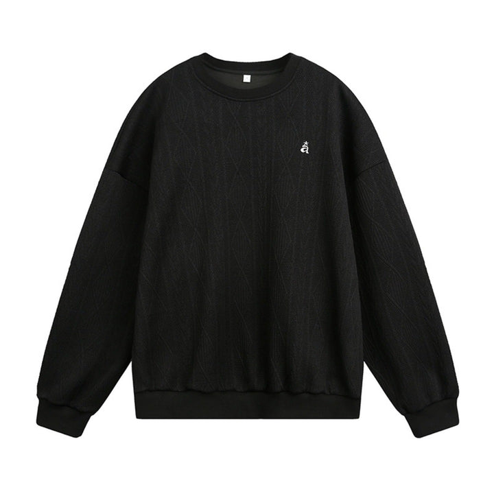 Unisex Strukturiertes Oversize Rundhals‑Sweatshirt mit Zopfmuster und geripptem Saum Echo Archiv