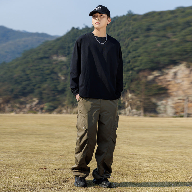 Herren Oversize-Sweatshirt aus Baumwollmix mit Rundhalsausschnitt und gerippten Bündchen Echo Archiv