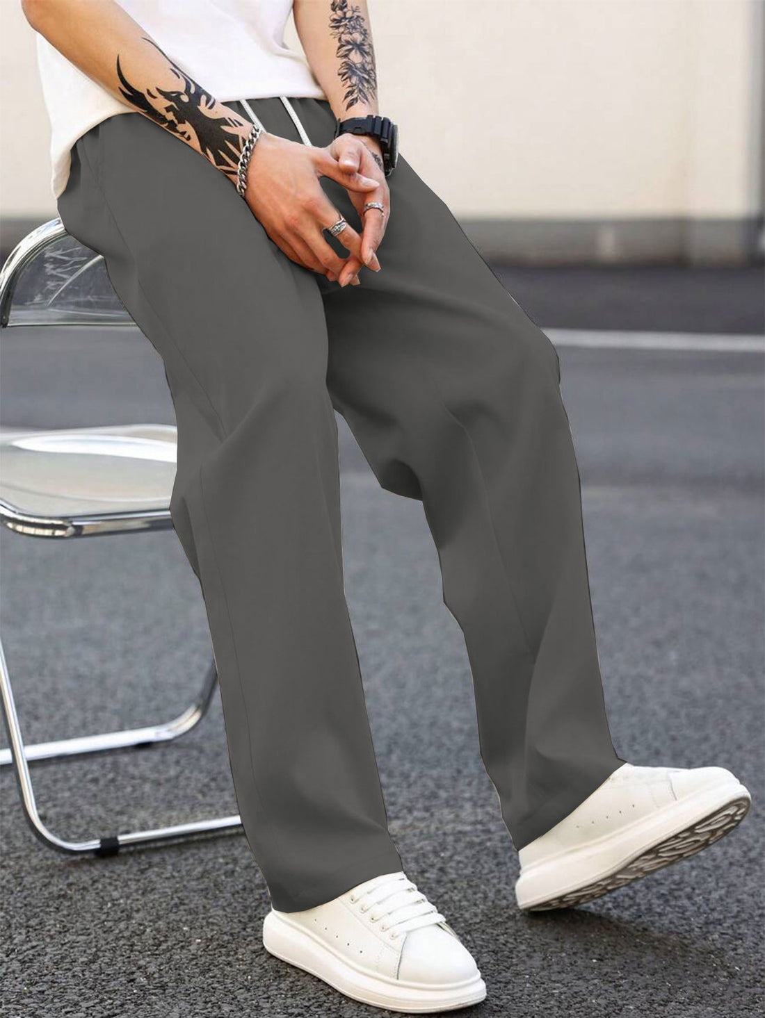 Herren modische Freizeithose mit weiter Passform und elastischem Bund – Sorevano