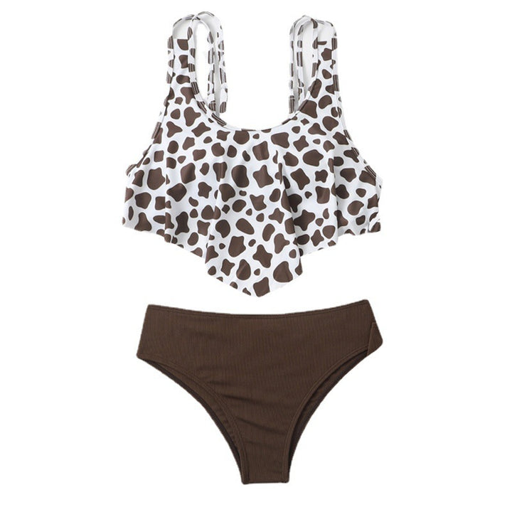 Damen Bikini-Set mit modischem Volant-Oberteil und hoher Taille Echo Archiv