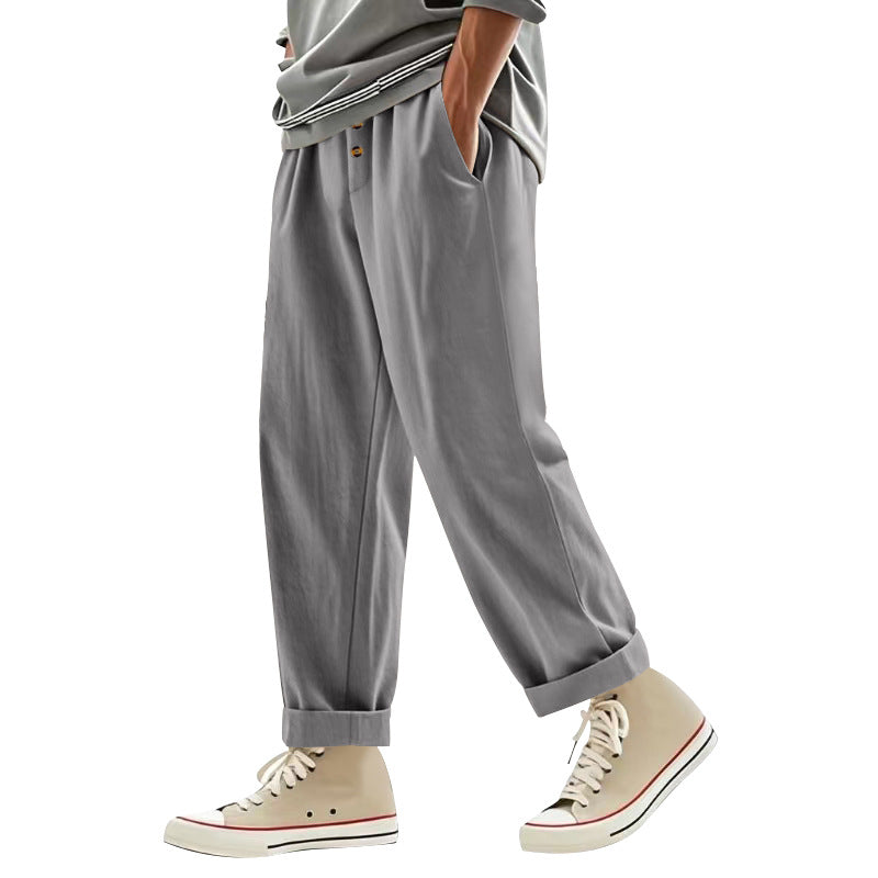 Herren lässige Chino-Hose mit elastischem Bund und seitlichen Taschen Echoarchiv