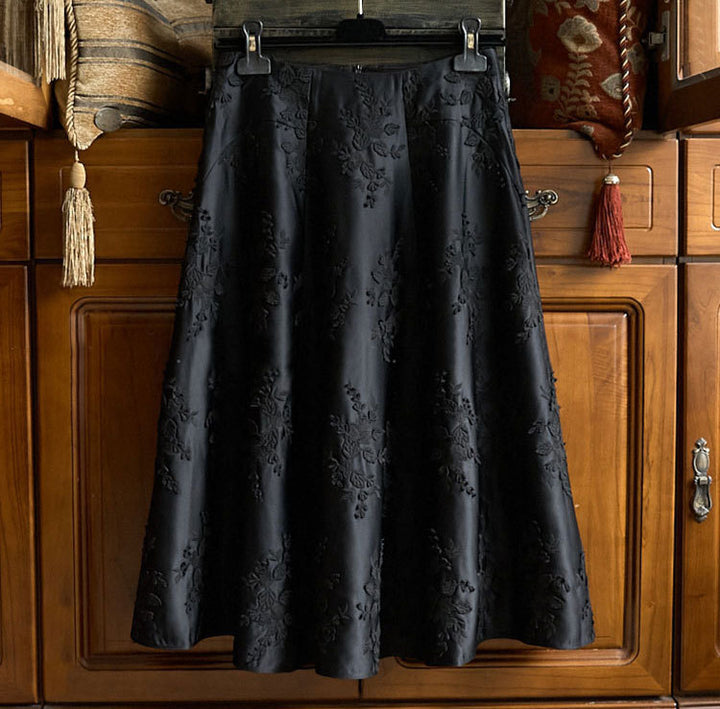 Damen Eleganter Maxirock mit floralem Muster Echoarchiv