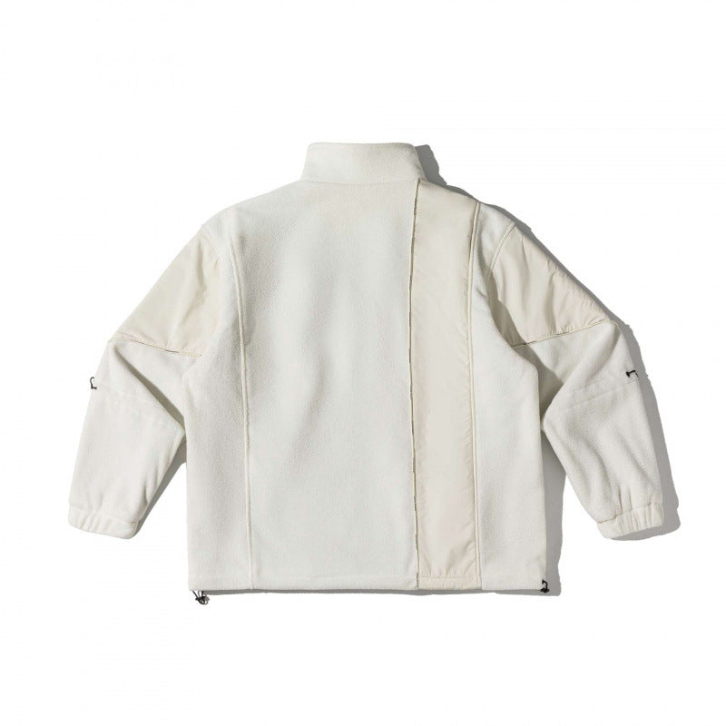 Unisex Oversize-Fleecejacke mit Nylon-Panelen, hohem Stehkragen und Multi-Taschen Echo Archiv