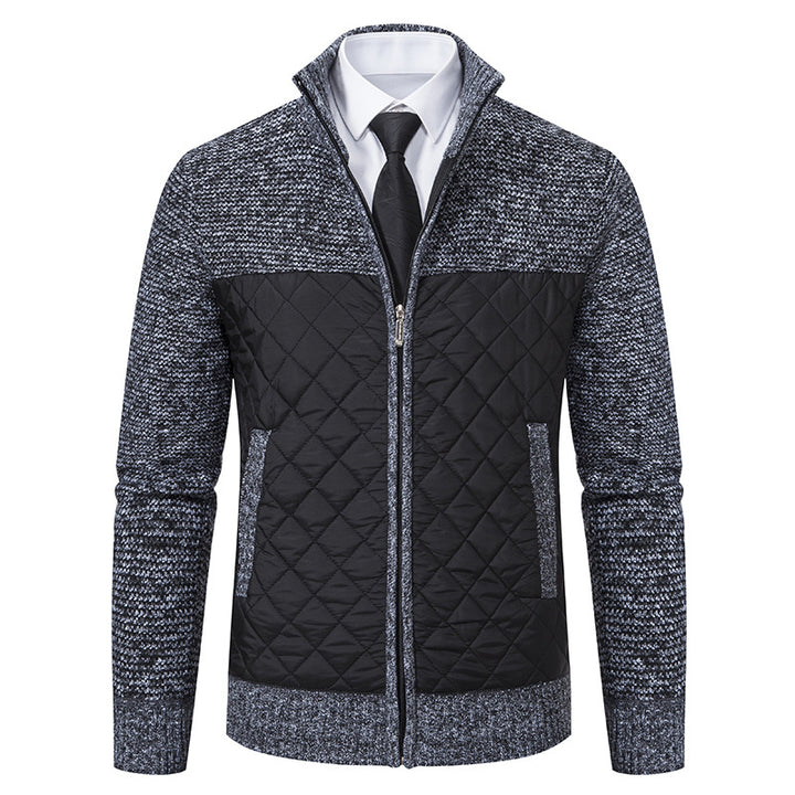 Herren nan gesteppte Hybrid-Strickjacke mit diamantsteppung, Stehkragen, isolierendem Thermofutter und Reißverschluss Echo Archiv