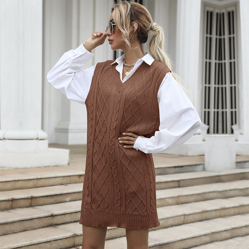 Damen Lässiger Strickpulloverkleid Echo Archiv