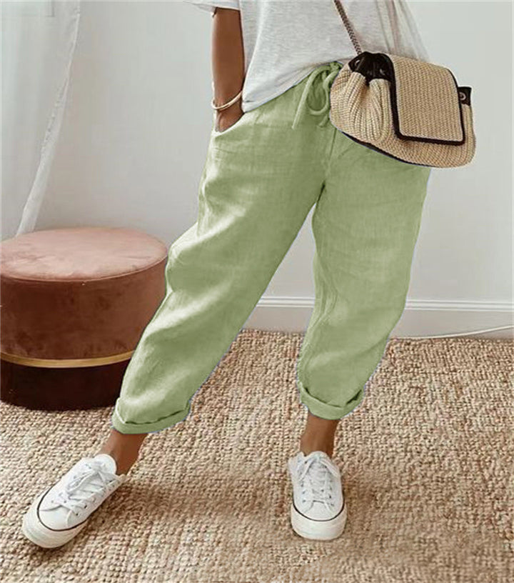 Damen Lockere Bedruckte Jogger mit Kordelzug und Rippbund Echoarchiv