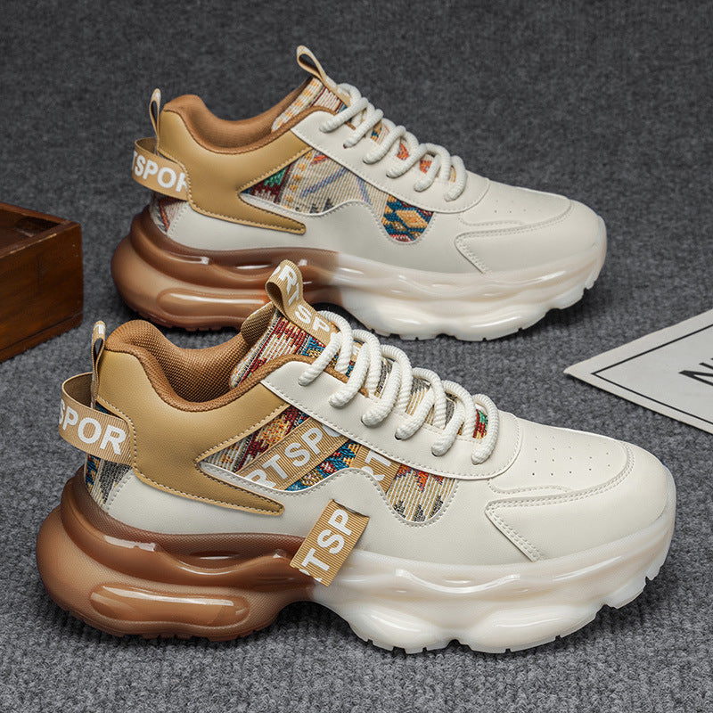 Damen Plateau-Sneaker mit voluminöser Sohle und gewebten Ethno-Details Echoarhiv – Névara