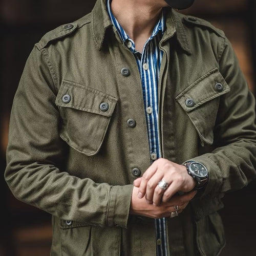 Herren Lässige Utility-Jacke mit praktischen Taschen Echo Archiv