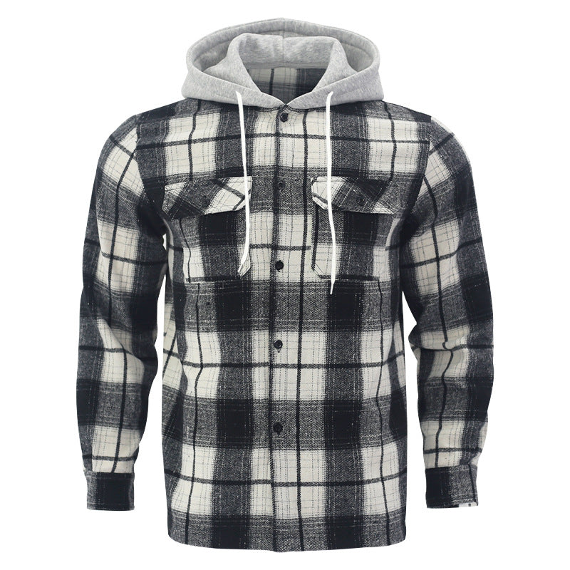 Herren Flanelljacke mit Kapuze und praktischen Brusttaschen Echoarchiv