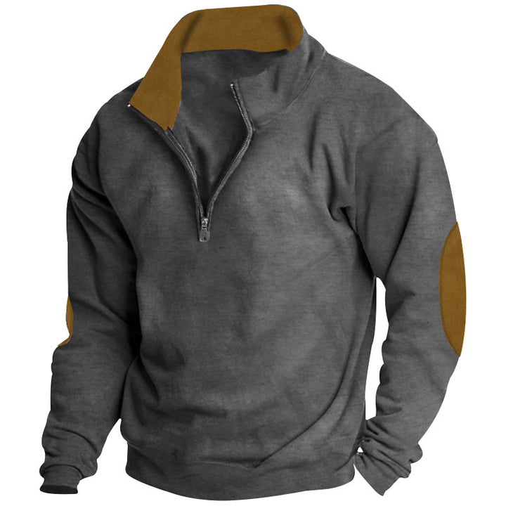 Herren modernes Sweatshirt mit halbem Reißverschluss und strukturiertem Design Echoarchiv