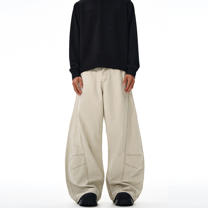 Herren Baggy-Palazzo-Hose aus schwerem Baumwoll-Canvas mit verstärkten Knieeinsätzen Echo Archiv