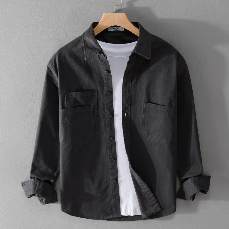 Herren Utility-Overshirt aus Baumwoll-Twill mit doppelten Brusttaschen und legerem Schnitt Echoarchiv