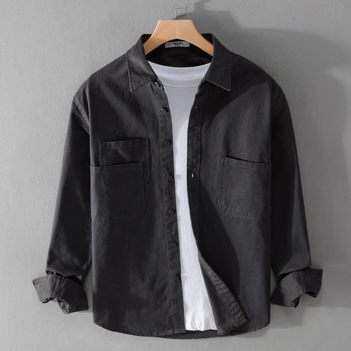 Herren Utility-Overshirt aus Baumwoll-Twill mit doppelten Brusttaschen und legerem Schnitt Echoarchiv