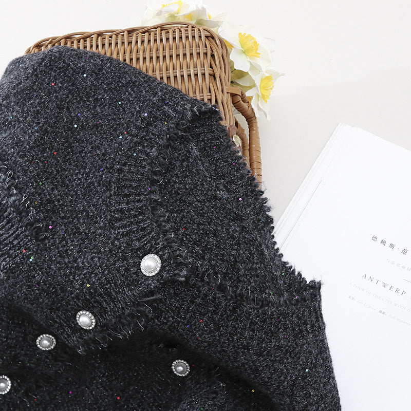 Damen Bouclé-Cardigan mit Perlmuttknöpfen und aufgesetzten Taschen Echo Archiv