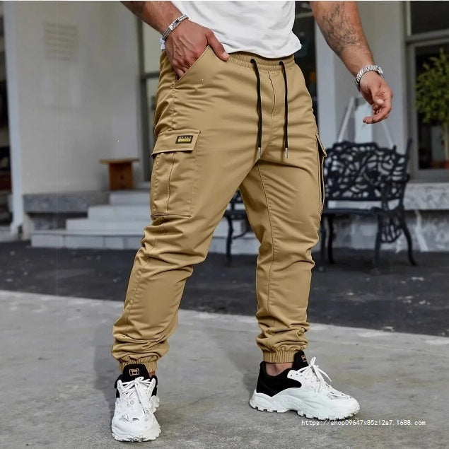 Herren Tapered Utility-Cargohose mit Tunnelzugbund, elastischen Bündchen und Mehrfachtaschen Echo Archiv