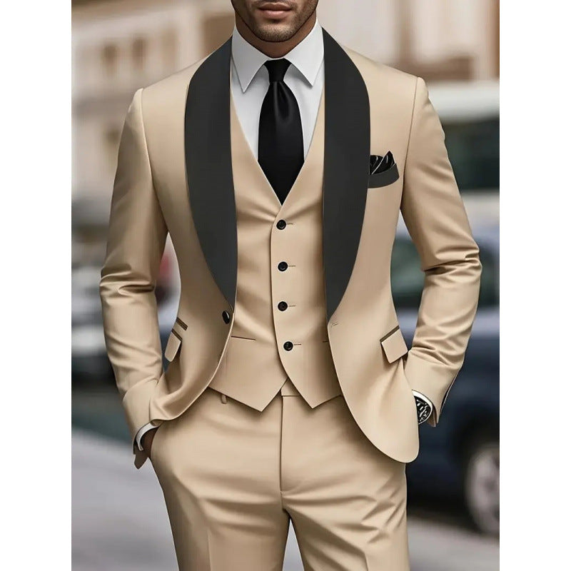 Herren elegantes Anzugset mit schmal geschnittenem Sakko und Weste Echoarchiv
