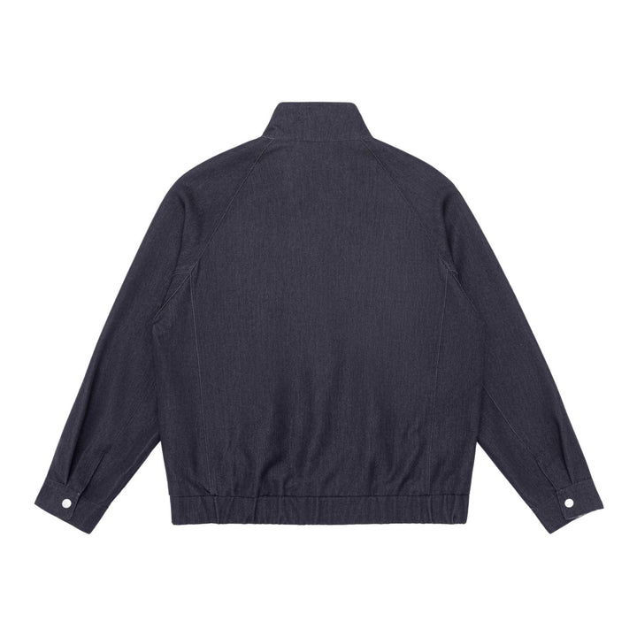 Unisex Kurzblouson im Denim‑Mix mit gesteppter Teilung, Stehkragen und verdecktem Reißverschluss Echoarchiv