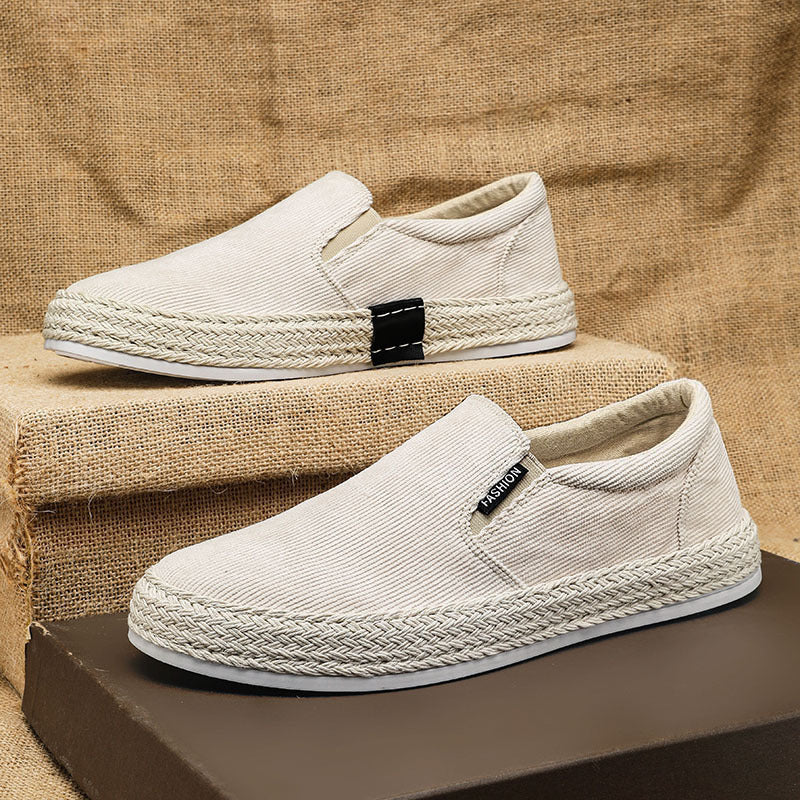 Herren Espadrille-Slipper aus Canvas mit geflochtenem Jutebesatz – Tavélo