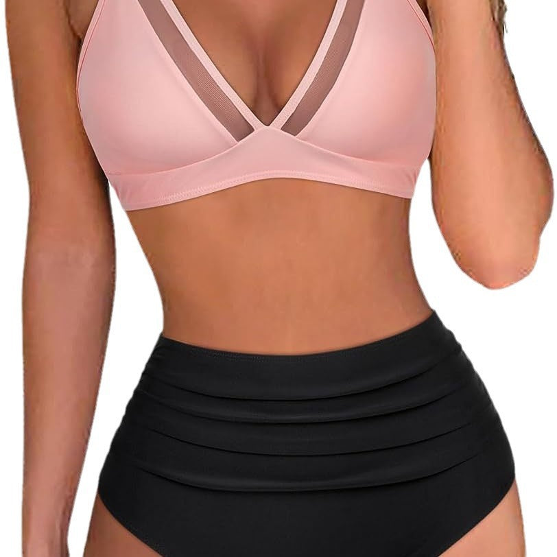 Damen Sportliches Bikini-Set mit atmungsaktiver Mesh-Ausschnittherstellung Echo Archiv