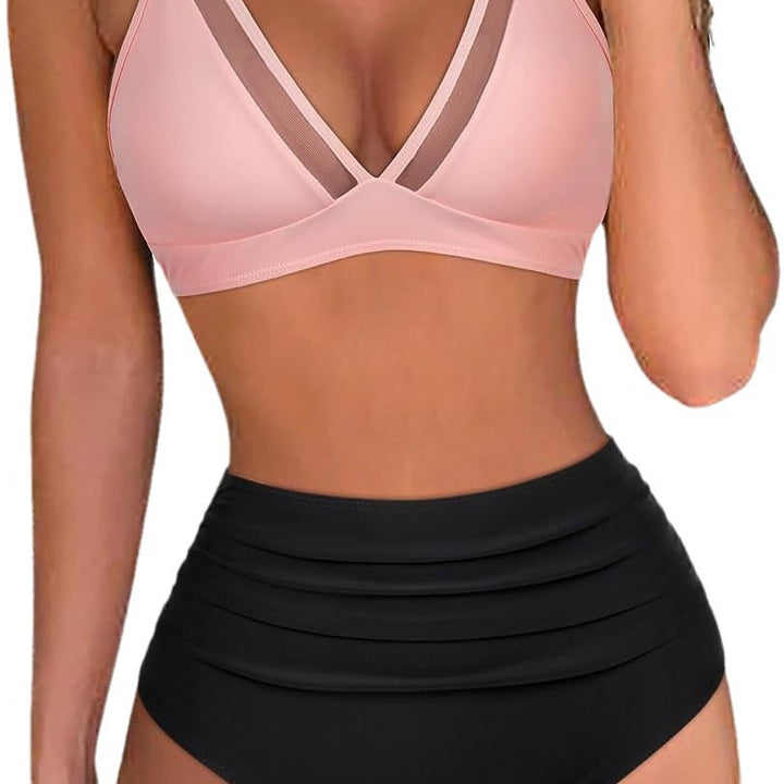 Damen Sportliches Bikini-Set mit atmungsaktiver Mesh-Ausschnittherstellung Echo Archiv