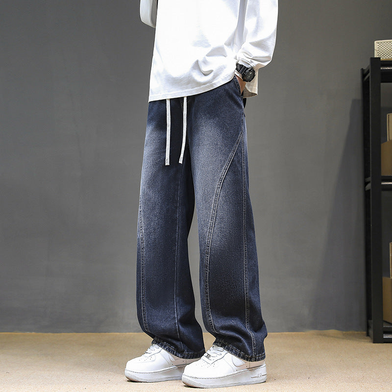 Herren Weitgeschnittene Jeanshose mit elastischem Bund und modernem Design Echoarchiv
