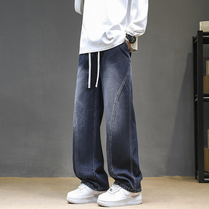 Herren Weitgeschnittene Jeanshose mit elastischem Bund und modernem Design Echoarchiv