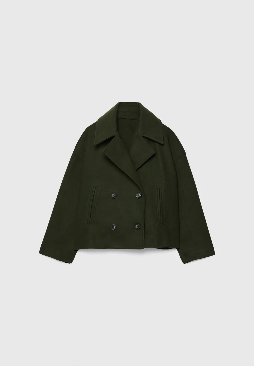 Damen Modische Kurzjacke mit doppelter Knopfleiste – Célinea