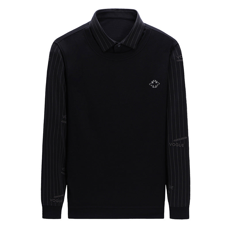 Herren elegantes Sweatshirt mit Hemdkragen Echoarchiv