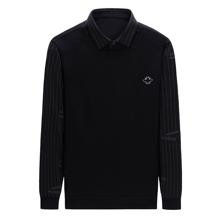 Herren elegantes Sweatshirt mit Hemdkragen Echoarchiv