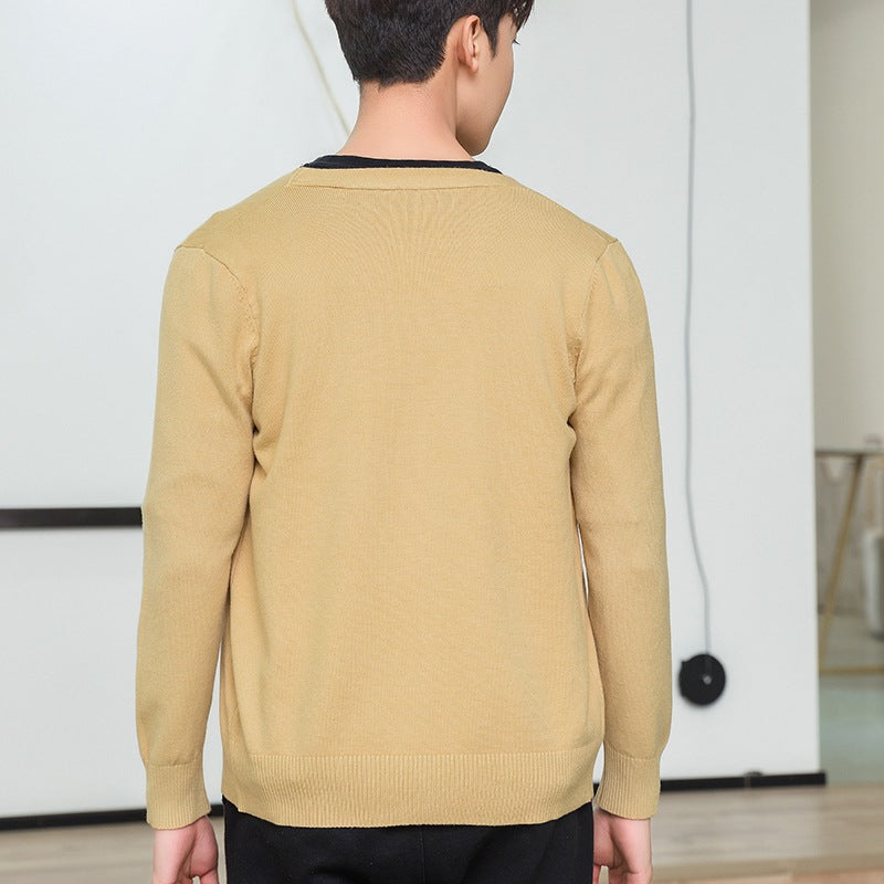 Herren Feiner V‑Ausschnitt-Cardigan aus leichtem Feinstrick mit geripptem Saum Echoarchiv