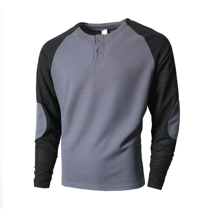 Herren Langarmshirt mit gerafften Schultern und stylischem Kontrastdesign Echoarchiv