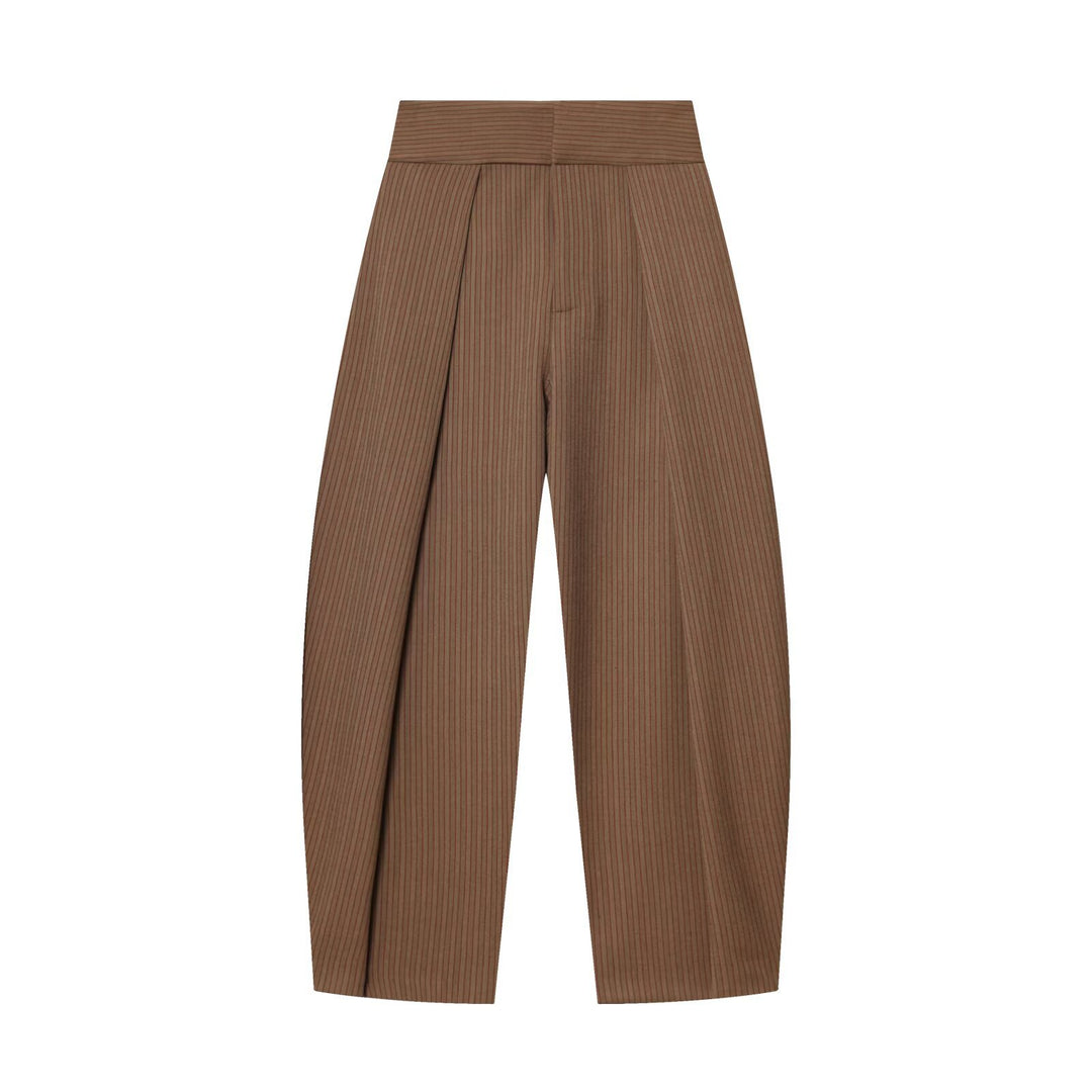 Damen Hochtaillierte Plissée-Hose mit weitem Bein und markanten Vorderfalten Echo Archiv
