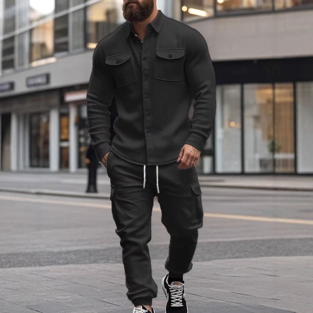 Herren Pflegeleichte und stylische Cargo-Hose mit Knöpfen Echoarchiv