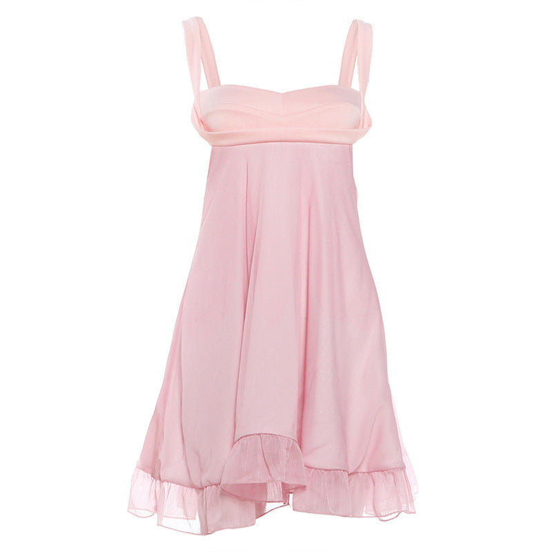 Damen Chiffonkleid mit fließendem Saum und herzförmigem Ausschnitt Echo Archiv