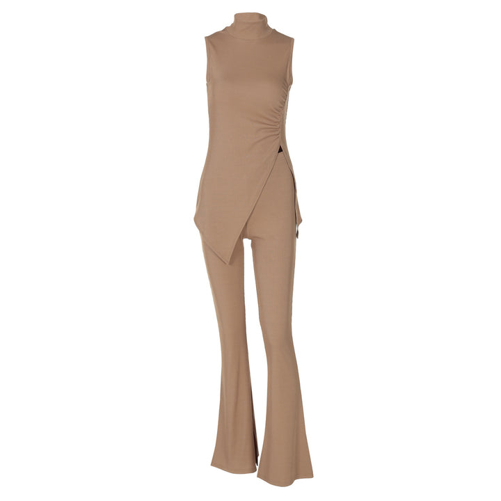 Damen elegant geschnittenes Einteiler-Set mit asymmetrischem Design und Stehkragen Echo Archiv