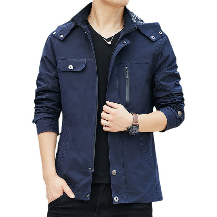 Herren Leichter Kapuzen-Fieldblouson im Casual-Utility-Stil Echoarchiv