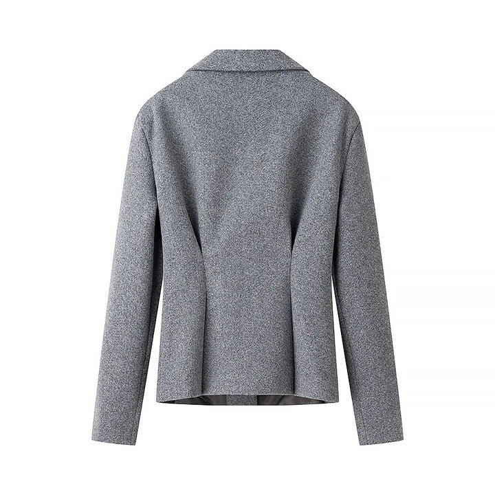 Damen tailliertes Zweiteiler-Blazer- und Midirock-Set mit Wiener Nähten und plisseeartigem Faltenwurf – Valéne