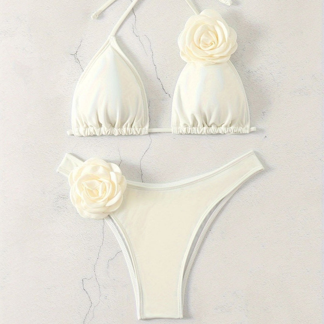 Damen Sexy Triangel-Bikini mit Blumendetails Echo Archiv