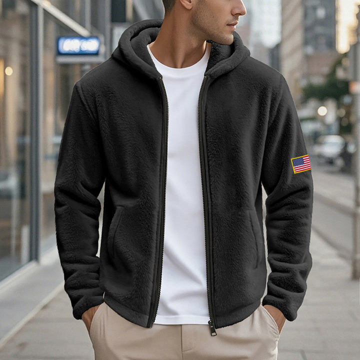 Herren Fleece-Hoodie mit praktischen Taschen und modernem Reißverschluss Echoarchiv