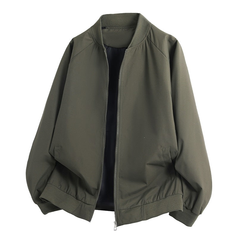 Herren Leichte Oversize Blouson-Bomberjacke mit Raglanärmeln, Zwei-Wege-Reißverschluss und Eingrifftaschen Echoarchiv