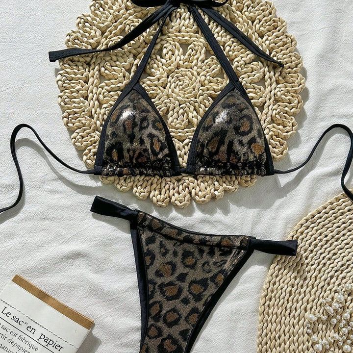 Damen Triangel-Bikini mit modischem Leo-Design und verstellbaren Trägern Echo Archiv