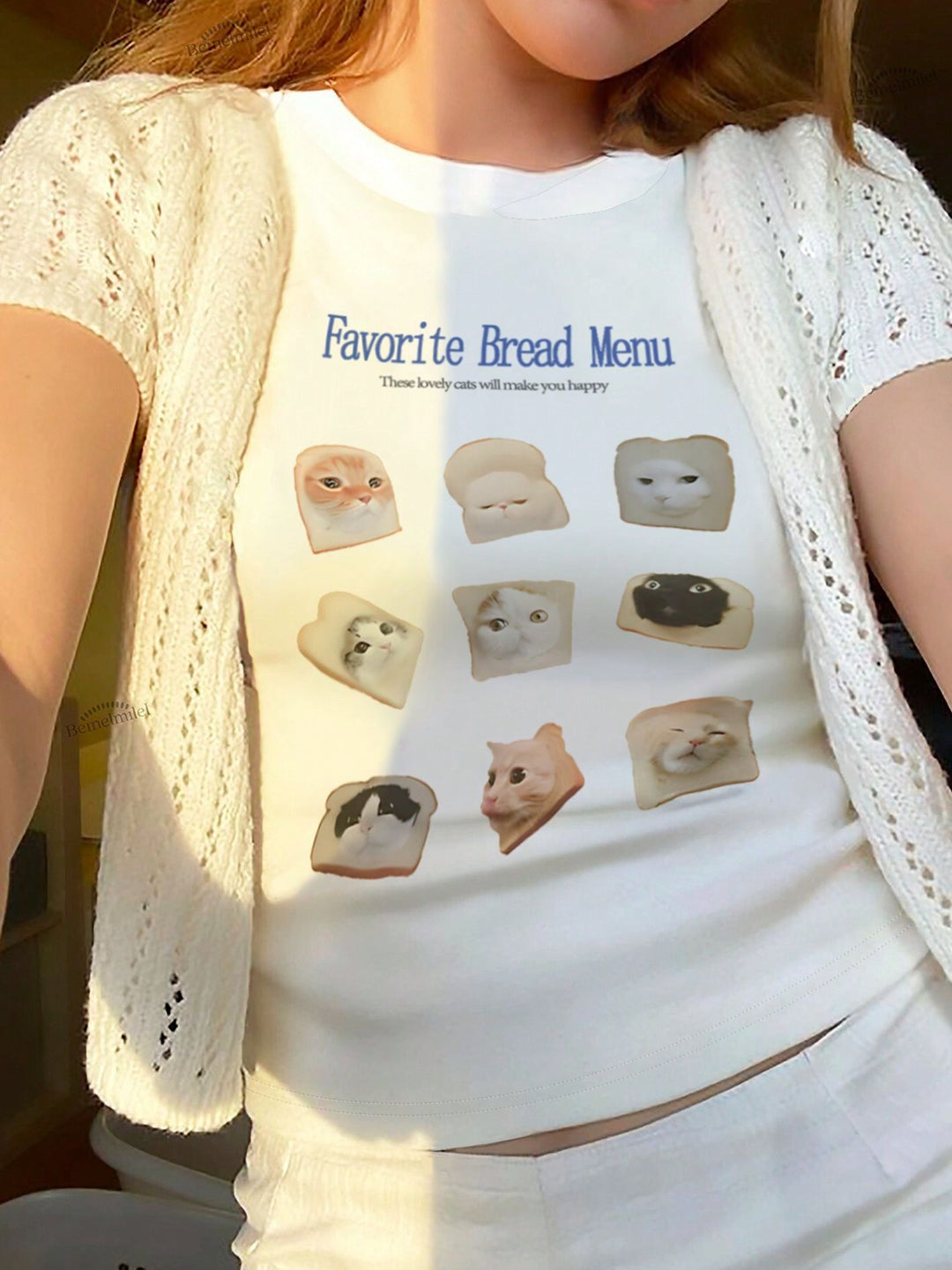 Damen Crop-T-Shirt mit auffälligem Grafiken-Design und frechem Statementdruck Echo Archiv