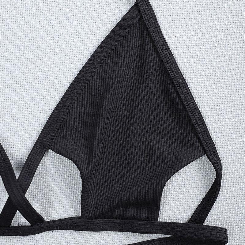 Damen Triangel-Bikinioberteil mit verstellbaren Schnürdetails Echo Archiv