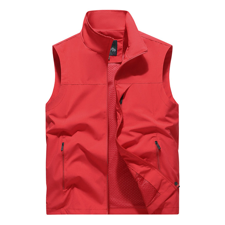 Herren Winddichte Softshell‑Outdoorweste mit belüftetem Mesh‑Innenfutter und verdeckten Reißverschlusstaschen – Marzano